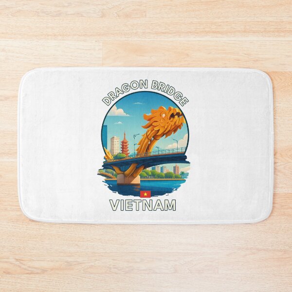 Item preview, Dragon Bridge Da Nang Vietnam - Iconic Asia Landmark Travel vacation destination souvenir art  designed and sold by inkNext.