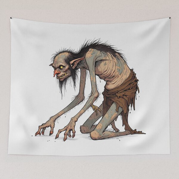 Item preview,  Scary Folklore Horror Hobgoblin goblin character illustration designed and sold by Vintage Designs +.