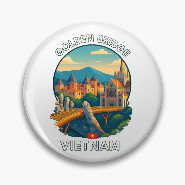 Item preview, Golden Bridge Ba Na Hills Da Nang Vietnam - Iconic Asia Landmark Travel vacation destination souvenir art  designed and sold by inkNext.