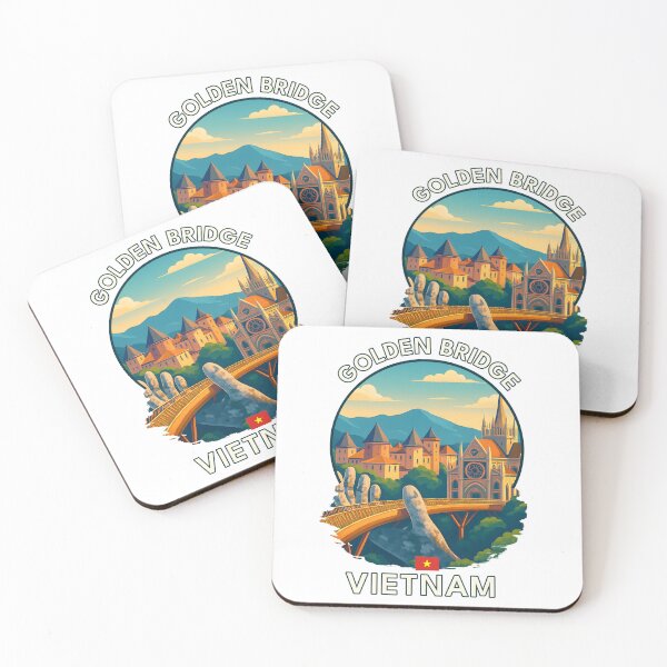 Item preview, Golden Bridge Ba Na Hills Da Nang Vietnam - Iconic Asia Landmark Travel vacation destination souvenir art  designed and sold by inkNext.