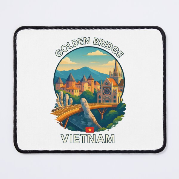 Item preview, Golden Bridge Ba Na Hills Da Nang Vietnam - Iconic Asia Landmark Travel vacation destination souvenir art designed and sold by inkNext.