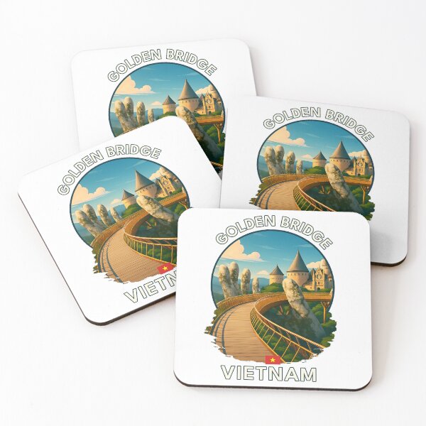 Item preview, Golden Bridge Ba Na Hills Vietnam - Iconic Asia Landmark Travel vacation destination souvenir art  designed and sold by inkNext.