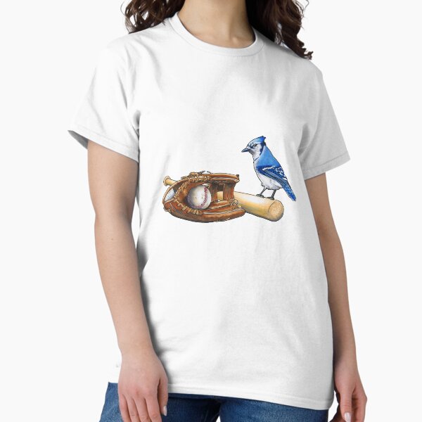 Artikel-Vorschau von Play Ball – Blauhäher mit Handschuh, Schläger und Baseball, designt und verkauft von Janiceisdrawing.
