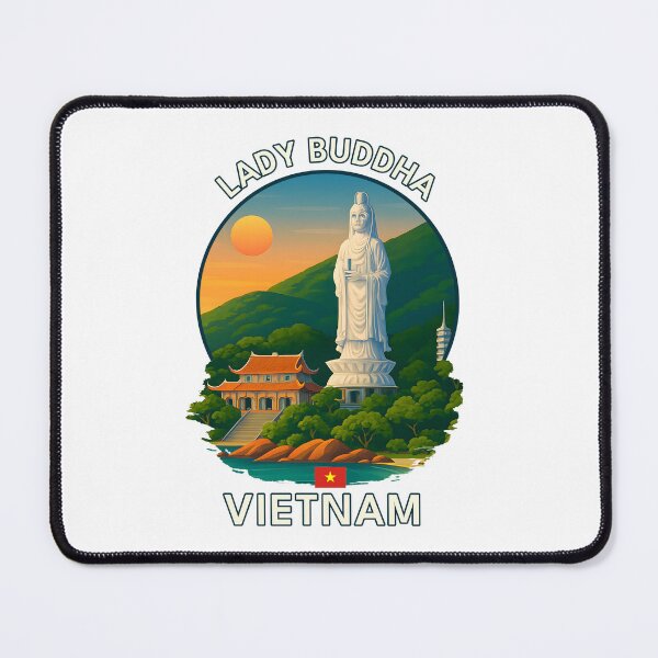 Item preview, Lady Buddha Son Tra Peninsula Da Nang Vietnam - Iconic Asia Landmark Travel vacation destination souvenir art designed and sold by inkNext.