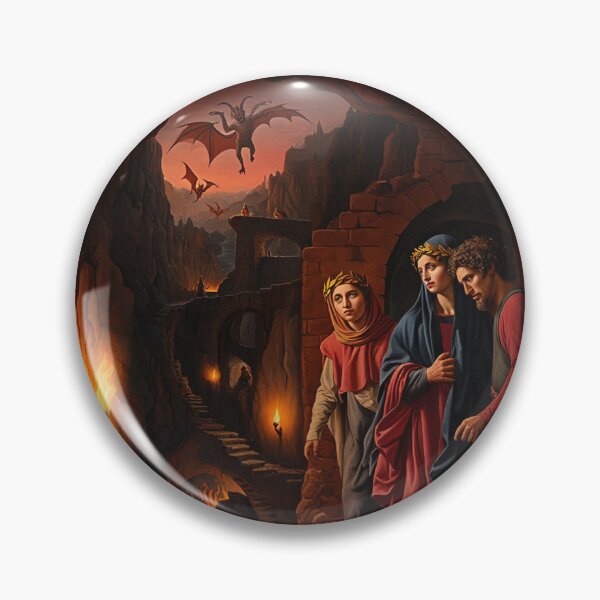 Item preview, Painting depicting Dante's Inferno the Divine Comedy medieval art designed and sold by Vintage Designs +.