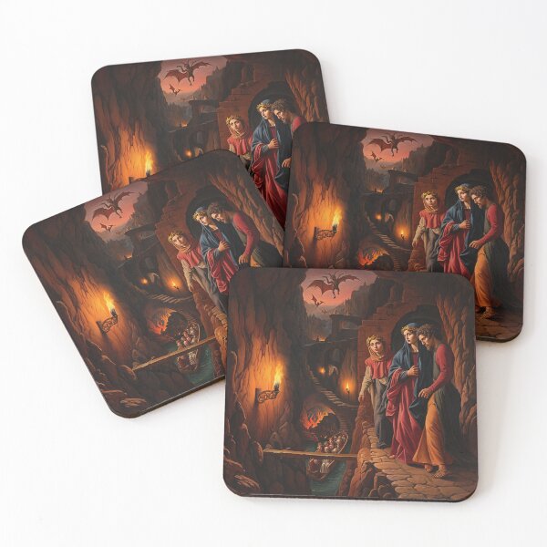 Item preview, Painting depicting Dante's Inferno the Divine Comedy medieval art designed and sold by Vintage Designs +.