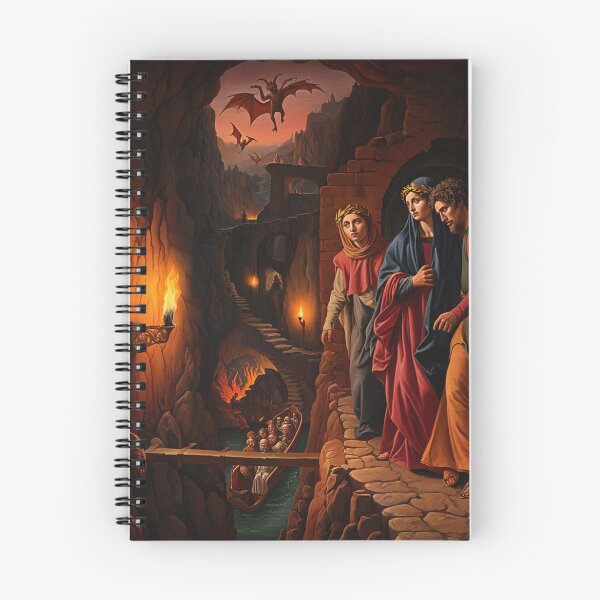 Item preview, Painting depicting Dante's Inferno the Divine Comedy medieval art designed and sold by Vintage Designs +.