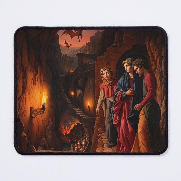 Item preview, Painting depicting Dante's Inferno the Divine Comedy medieval art designed and sold by Vintage Designs +.