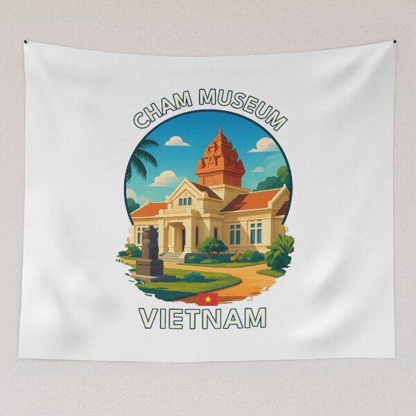 Item preview, Cham Museum Da Nang Vietnam - Iconic Asia Landmark Travel vacation destination souvenir art  designed and sold by inkNext.