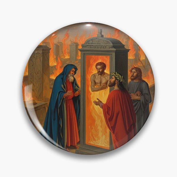 Item preview, Painting depicting Dante's Inferno the Divine Comedy medieval art designed and sold by Vintage Designs +.