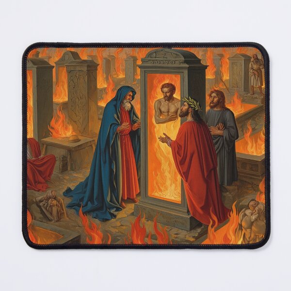 Item preview, Painting depicting Dante's Inferno the Divine Comedy medieval art designed and sold by Vintage Designs +.