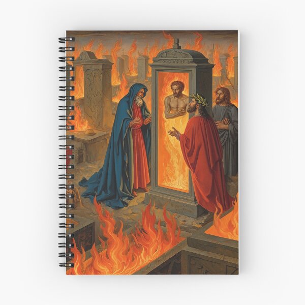 Item preview, Painting depicting Dante's Inferno the Divine Comedy medieval art designed and sold by Vintage Designs +.