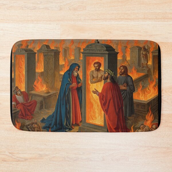 Item preview, Painting depicting Dante's Inferno the Divine Comedy medieval art designed and sold by Vintage Designs +.