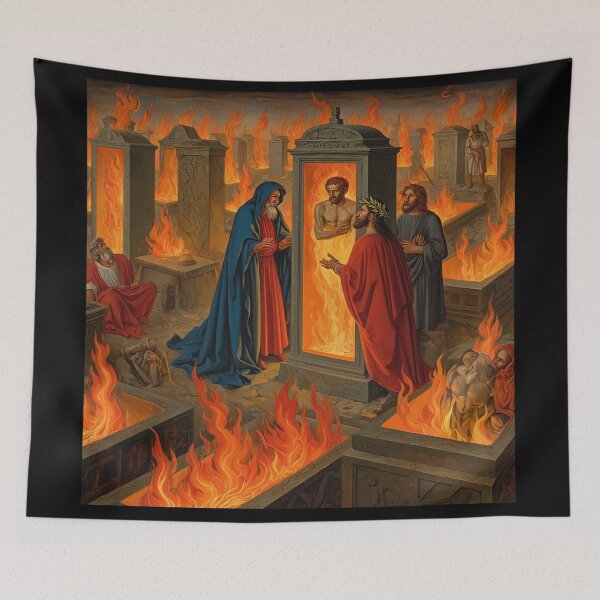 Item preview, Painting depicting Dante's Inferno the Divine Comedy medieval art designed and sold by Vintage Designs +.