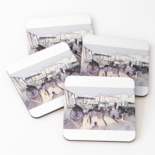 Item preview, Horse Drawn Carriages - Ronda, Spain - Watercolor designed and sold by S-N-Shop.
