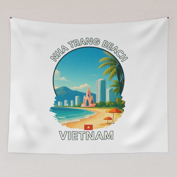 Artikelvorschau, Nha Trang Beach Khanh Hoa Vietnam - Ikonisches Wahrzeichen Asiens, Urlaubsziel, Souvenirkunst entworfen und verkauft von inkNext.