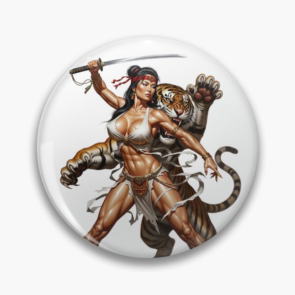 Item preview, Tigress Battle - Warrior's Confrontation designed and sold by VintageBazaar.