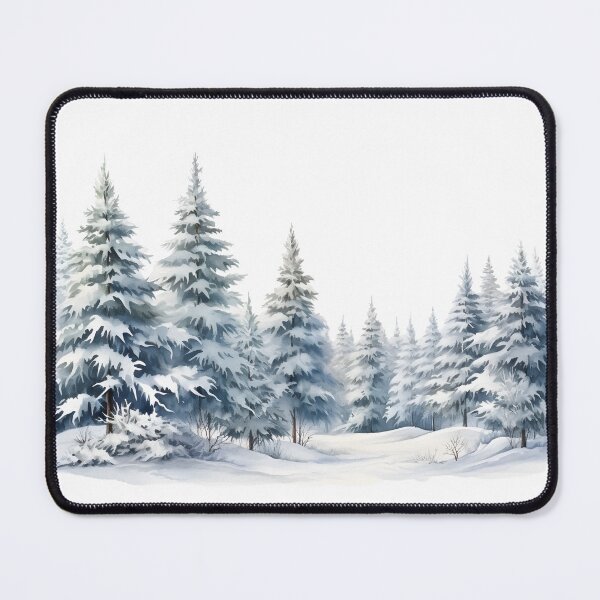 Item preview, Watercolor snowy forest, Winter Pine Forest, Aesthetic picture designed and sold by CHERRY--SHOP.