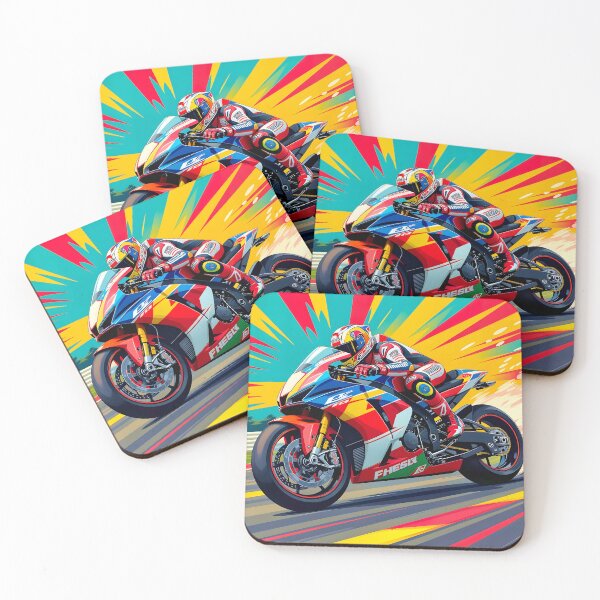 Item preview, Pop Art Motorcycle Racing Sunset designed and sold by Ink Art Design.