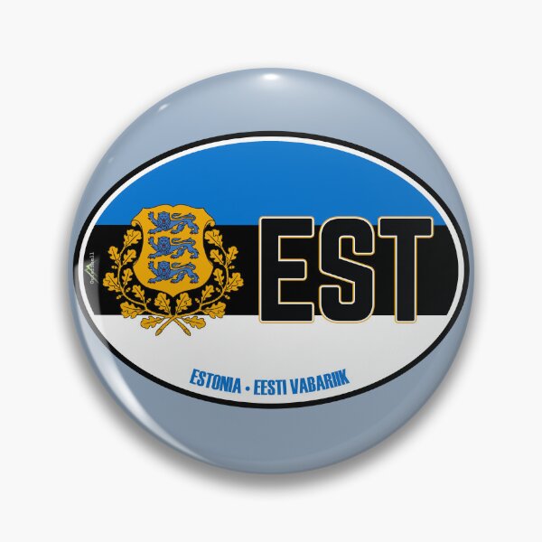 Item preview, ESTONIA Estonian Flag Oval Vehicle ID Sticker T-Shirt 01 designed and sold by OuterShellUK.