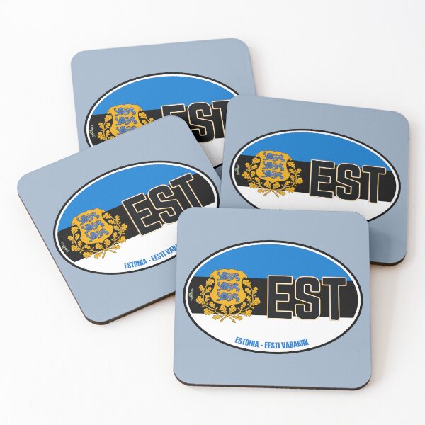 Item preview, ESTONIA Estonian Flag Oval Vehicle ID Sticker T-Shirt 01 designed and sold by OuterShellUK.