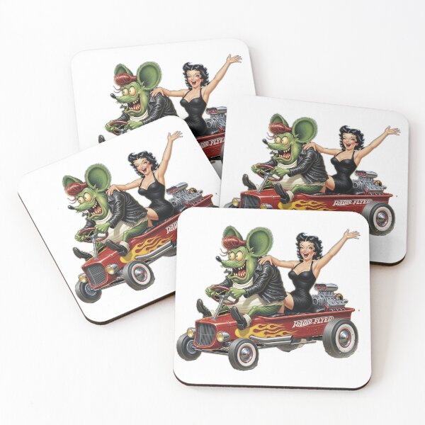 Aperçu de l'œuvre course de radyo flyer modifié rat fink et pin up brune créée et vendue par hotrodspirit.