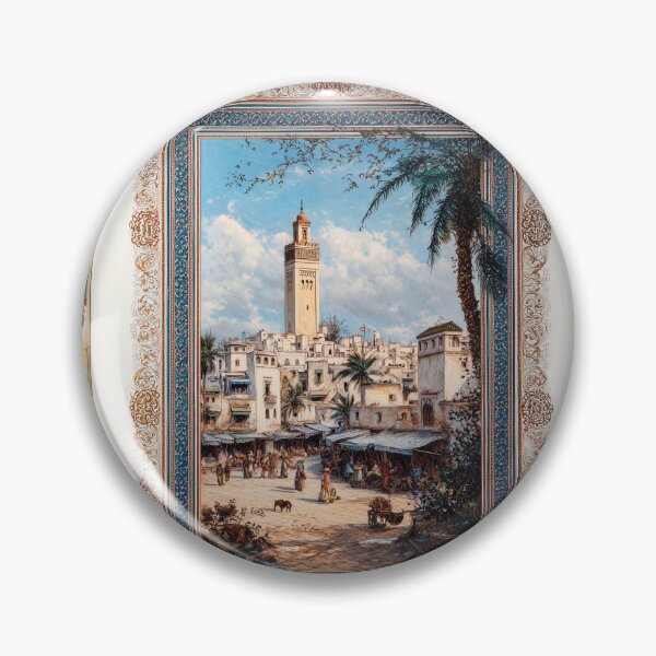 Item preview, Moroccan Minaret Market Scene designed and sold by djovan.