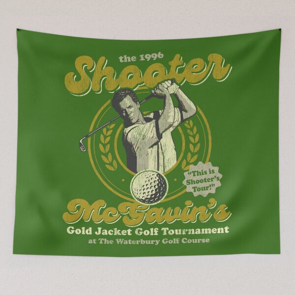 Item preview, Vintage Shooter McGavin Gold Jacket Golf Tournament Worn designed and sold by Alema Art.
