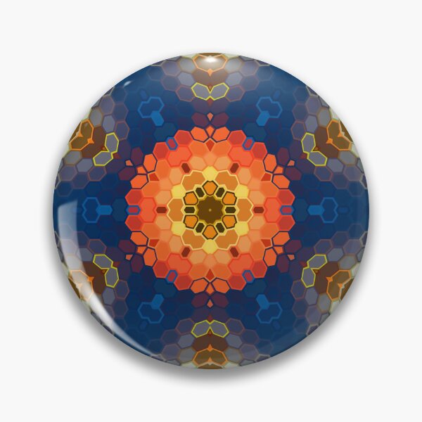 Item preview, Hex Mandala Blue Orange and Red designed and sold by WormholeOrbital.