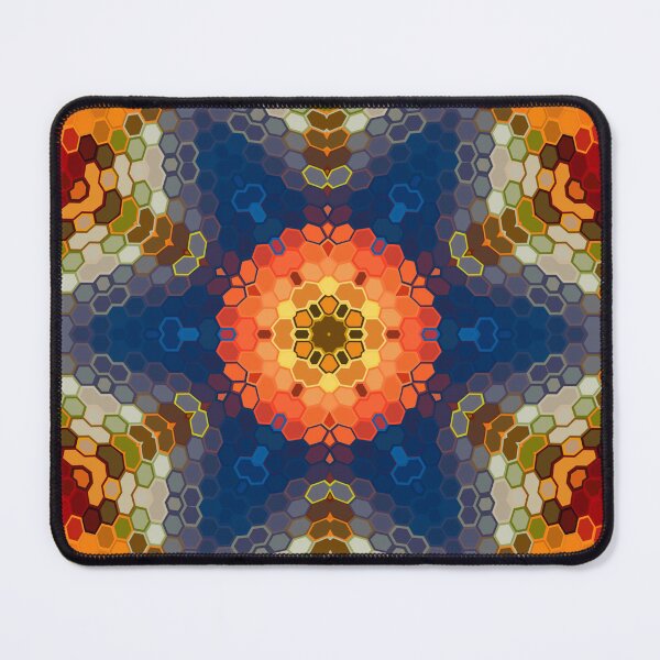 Item preview, Hex Mandala Blue Orange and Red designed and sold by WormholeOrbital.