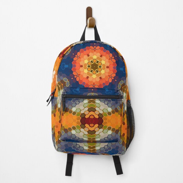 Item preview, Hex Mandala Blue Orange and Red designed and sold by WormholeOrbital.