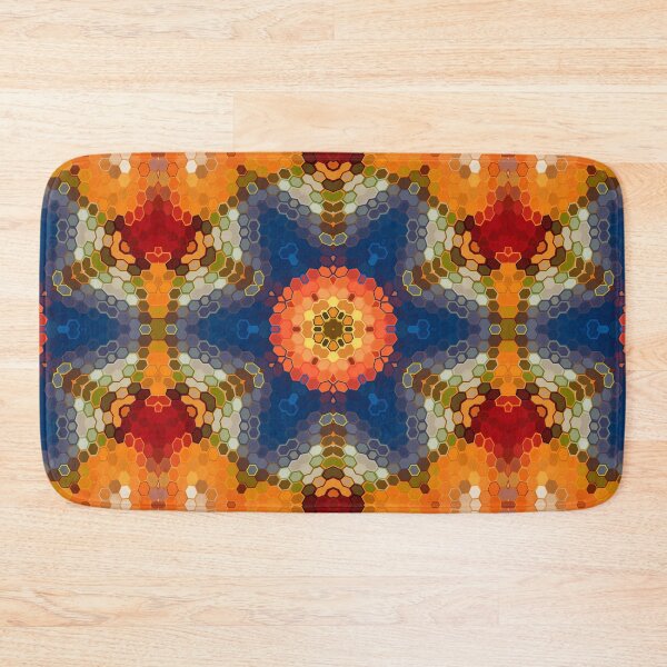 Item preview, Hex Mandala Blue Orange and Red designed and sold by WormholeOrbital.