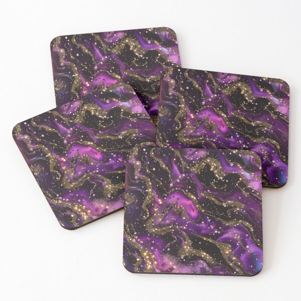 Item preview, Purple black glittery galaxy nebula cosmic stars- astronomy  designed and sold by cocomelon168.