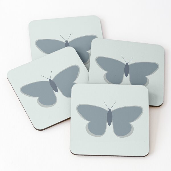 Item preview, Butterfly - Minimalist Butterflies in Neutral Blue Grey Tones designed and sold by kierkegaard.