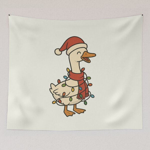 Item preview, Silly Goose Christmas Tree Lights Funny Santa Hat Vintage designed and sold by SunfullyYours.