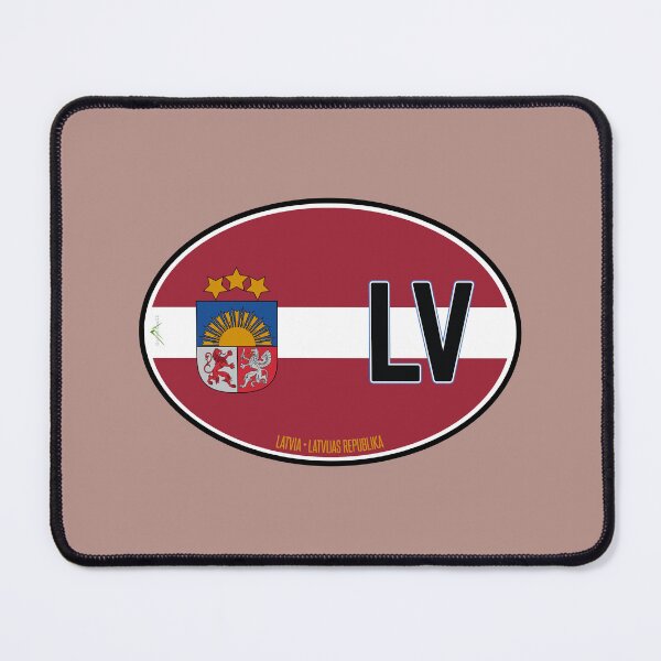 Item preview, LATVIA Latvian Flag Oval Vehicle ID Sticker T-Shirt 01 designed and sold by OuterShellUK.