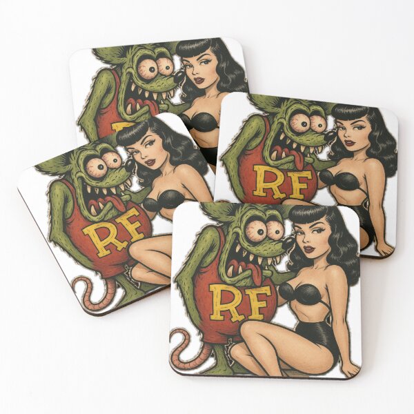 Item preview, Rat Fink and beautiful 50's style pin up designed and sold by hotrodspirit.