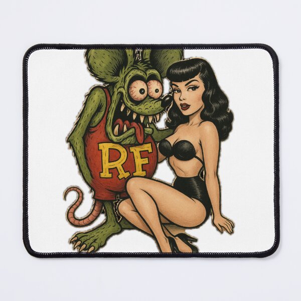 Item preview, Rat Fink and beautiful 50's style pin up designed and sold by hotrodspirit.
