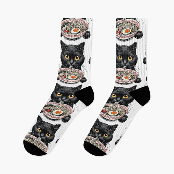 Item preview, Ramen Cat Funny Black Cat Meme Anime Noodle Bowl Foodie Shirt designed and sold by LessIsLoud.
