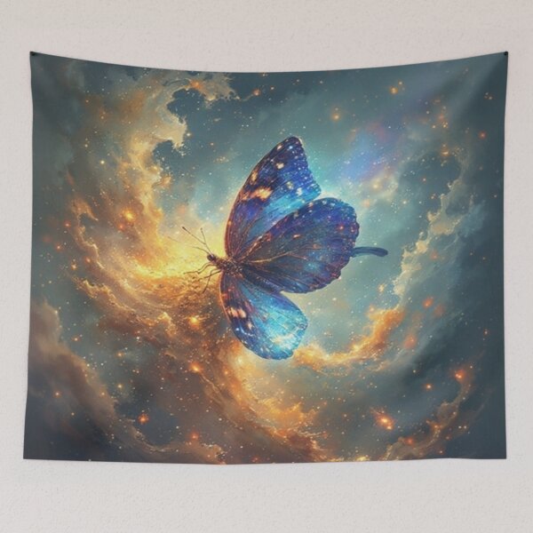 Item preview, "Galaxy Blue Butterfly – Cosmic Fantasy Nature Art" by NegarTv Designs designed and sold by NegarTv Designs.