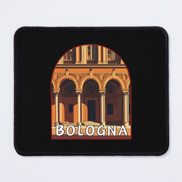 Item preview, Bologna in Emilia-Romagna, Italy Retro Art Travel Landscape Badge designed and sold by MaateoDesign.