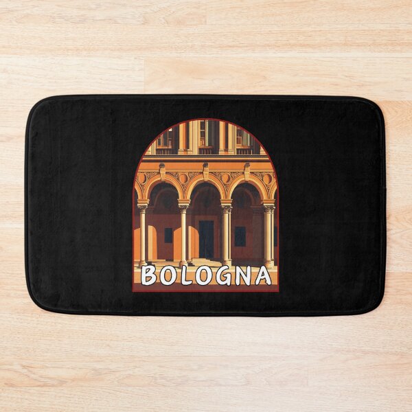 Item preview, Bologna in Emilia-Romagna, Italy Retro Art Travel Landscape Badge designed and sold by MaateoDesign.