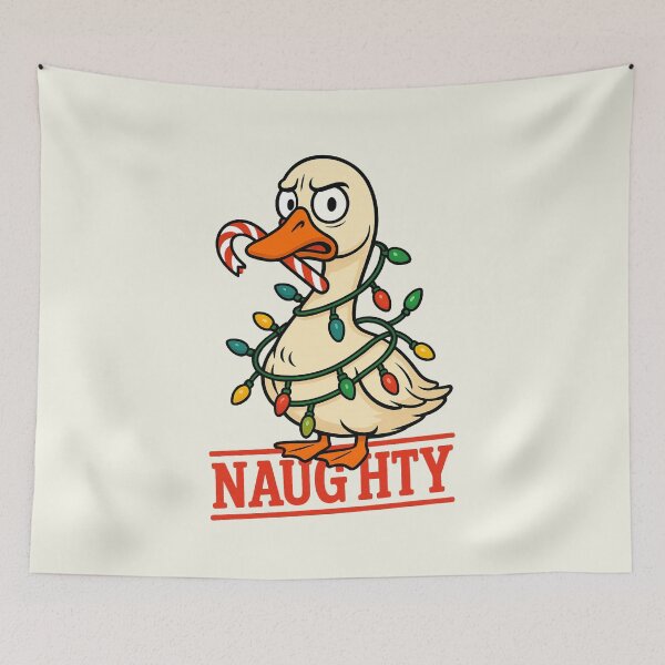 Item preview, Silly Naughty Goose Christmas Tree Lights Santa Hat Holiday designed and sold by SunfullyYours.