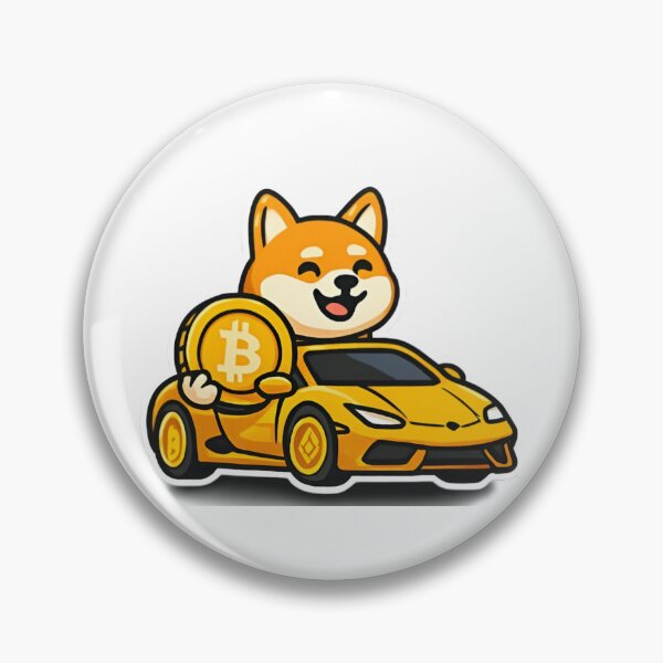 Item preview, Doge in sports car with Bitcoin logo designed and sold by RobinDoodles.