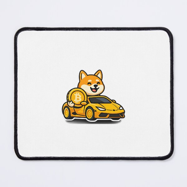 Item preview, Doge in sports car with Bitcoin logo designed and sold by RobinDoodles.