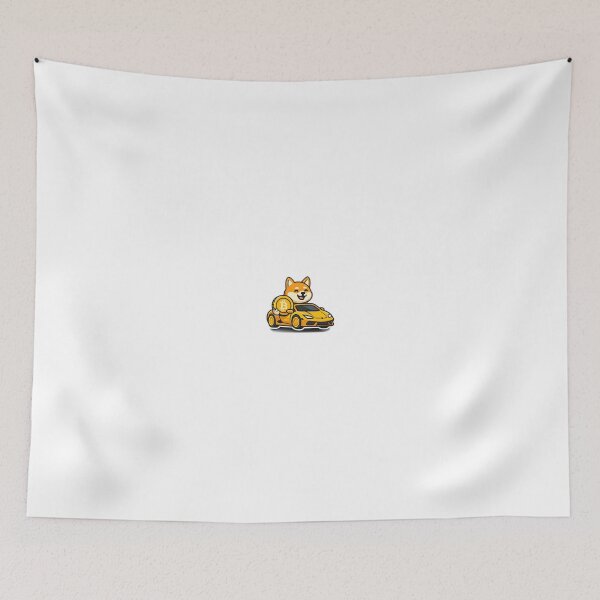 Item preview, Doge in sports car with Bitcoin logo designed and sold by RobinDoodles.