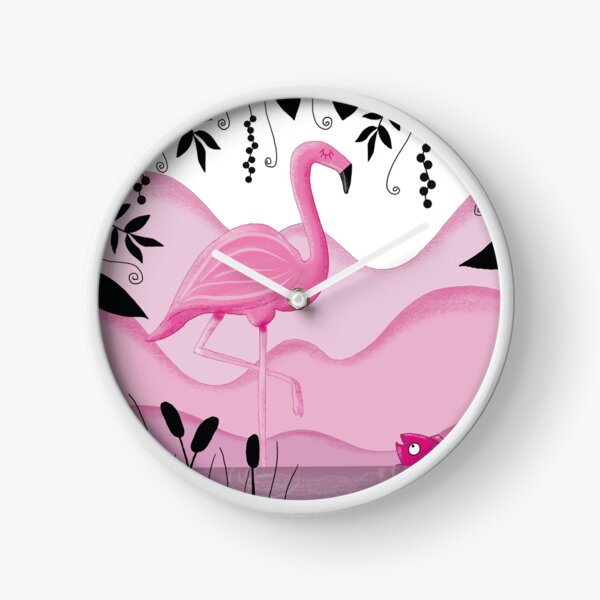 Pink Flamingo Uhr