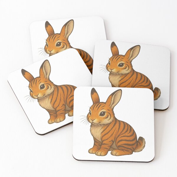 Item preview, Tiger Bunny Hybrid – Cute Striped Rabbit Fantasy Art designed and sold by Huiflourish.