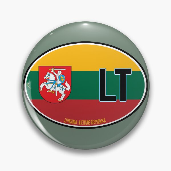 Item preview, LITHUANIA Lithuanian Flag Oval Vehicle ID Sticker T-Shirt 01 designed and sold by OuterShellUK.