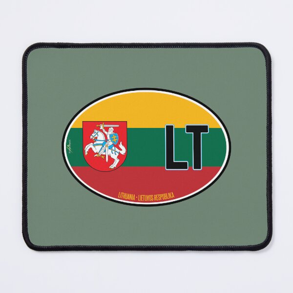 Item preview, LITHUANIA Lithuanian Flag Oval Vehicle ID Sticker T-Shirt 01 designed and sold by OuterShellUK.